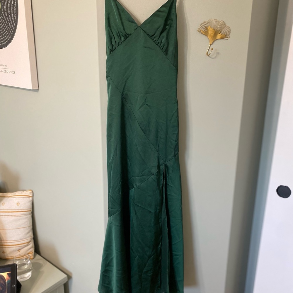 Forest green midi dress